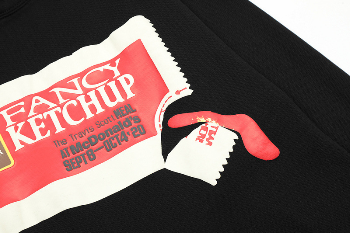 McDonald's co-branded ketchup badge print sweatshirt hoodie