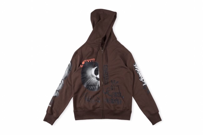Los Angeles virus pattern print zipper sweatshirt hoodie