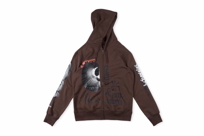 Los Angeles virus pattern print zipper sweatshirt hoodie