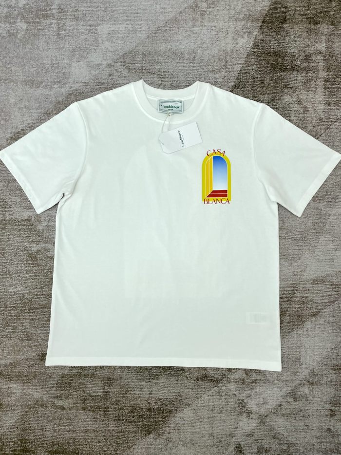 [50% Off]1:1 quality version Illusionary gate letter print couple short sleeve tee 2 colors 22143173