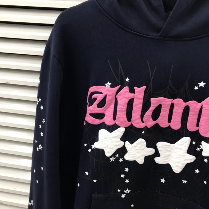 Teenage girls pink Atlanta back roaming stars foam print hoodie