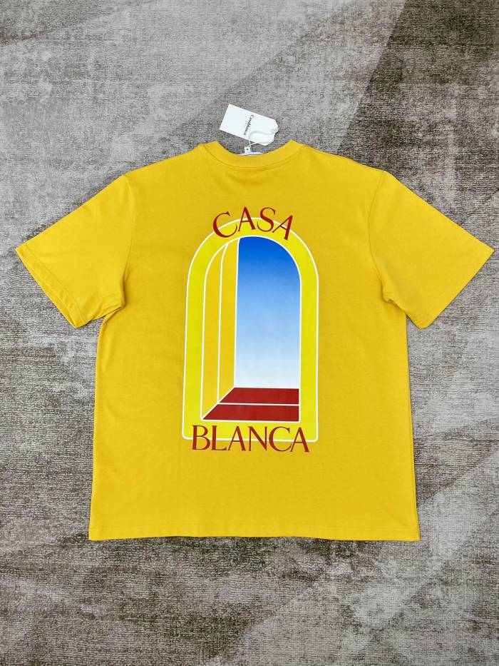 [50% Off]1:1 quality version Illusionary gate letter print couple short sleeve tee 2 colors 22143173
