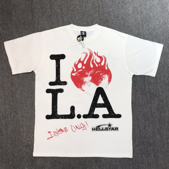 [buy more save more]1:1 quality version I love LA slogan print short sleeve tee