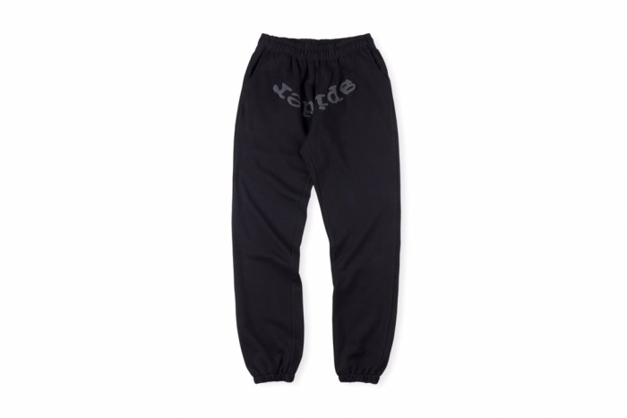 High Street red spider web solid black foam printed  sweatpants