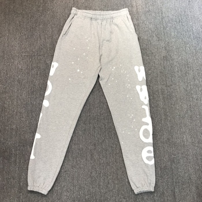 [buy more save more]  Bright white letters combination of Spider-Man vitality foam printed sweatpants