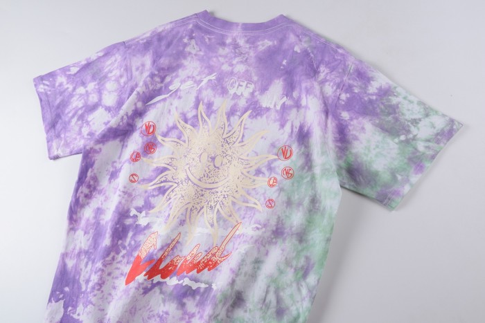 Tie-dye printed the music performance topic short sleeve tee