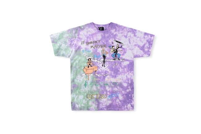 Tie-dye printed the music performance topic short sleeve tee