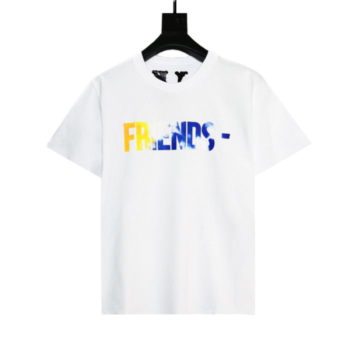 friends black & blue tie-dye large V printed tee