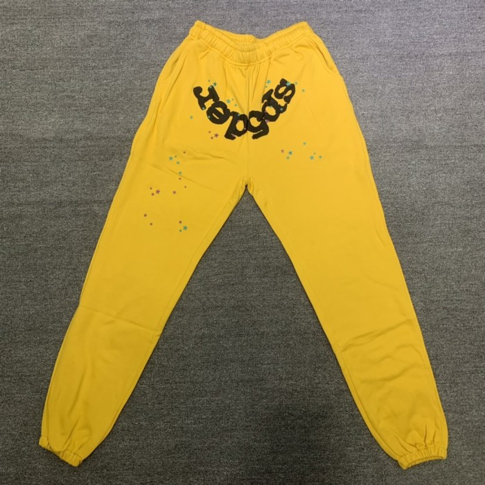 Black letters colorful stars foam printed sweatpants
