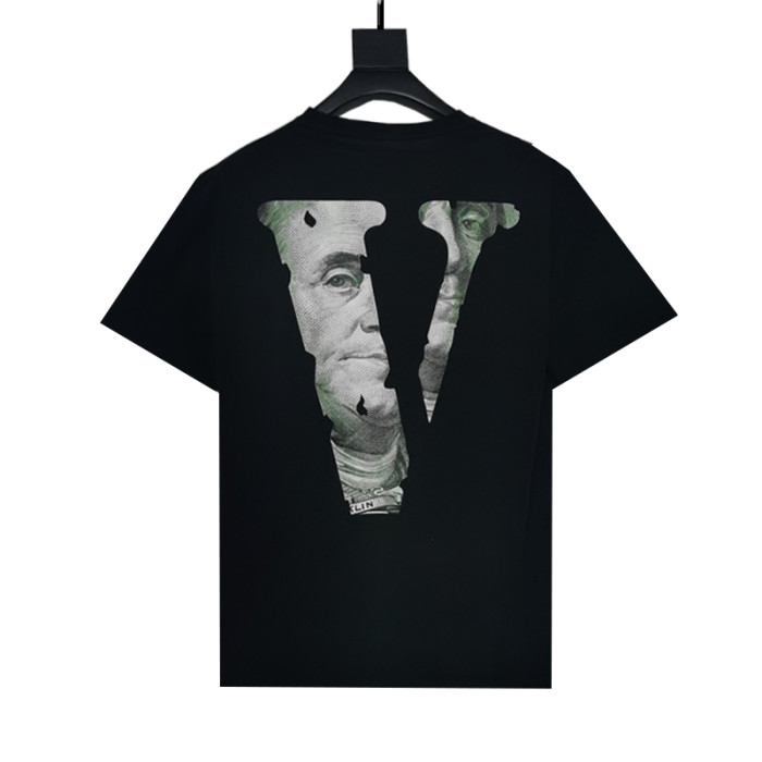 Trendy dollar back bill filled letter printed tee
