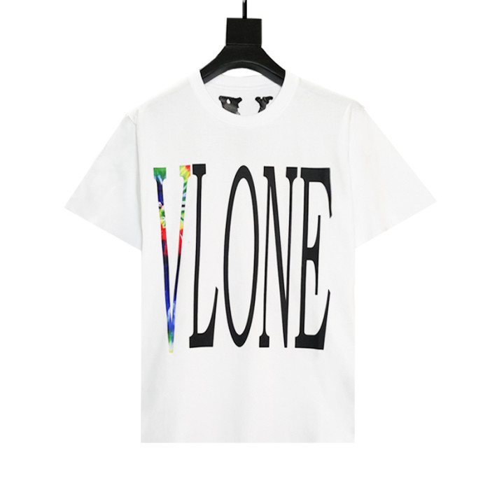 Colorful laser tie-dye print short sleeve tee 2 colors