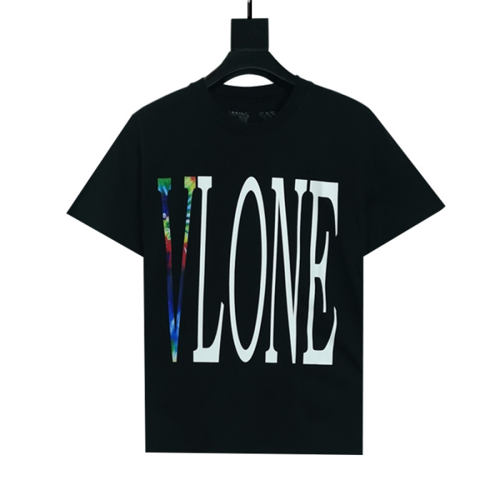 Colorful laser tie-dye print short sleeve tee 2 colors