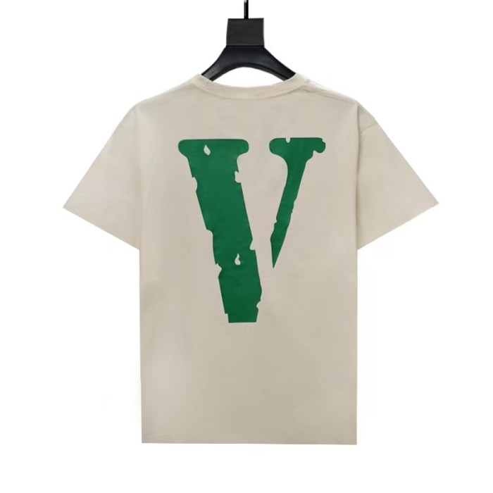 [buy more save more]  Simple emerald green letter V printed short sleeve tee
