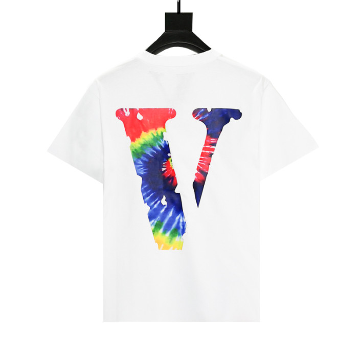 Colorful laser tie-dye print short sleeve tee 2 colors