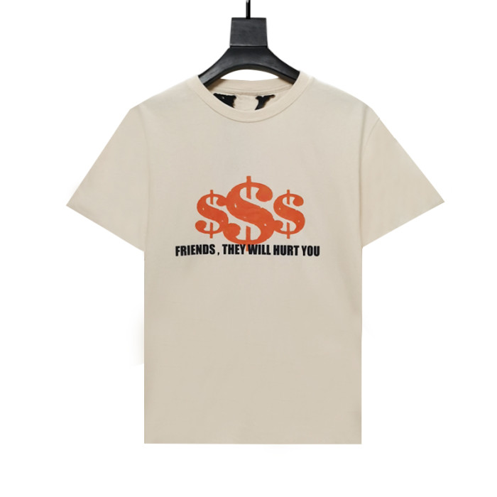 Orange symbol money supremacy print tee