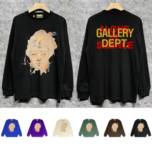 Smiling woman print pullover sweatshirt multiple colors