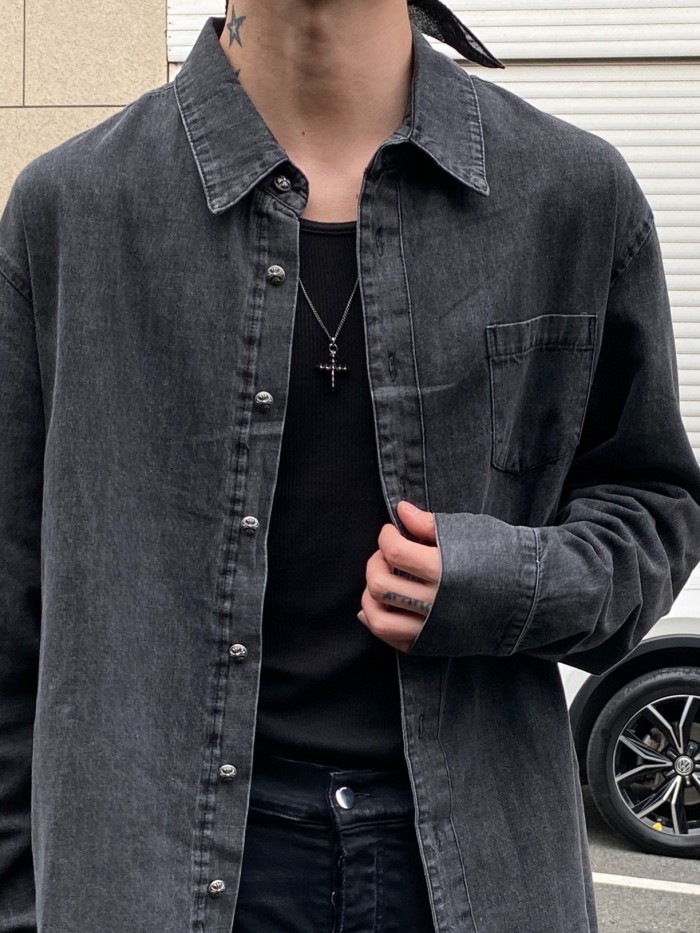 1:1 quality version Black & Aged Washed denim jacket