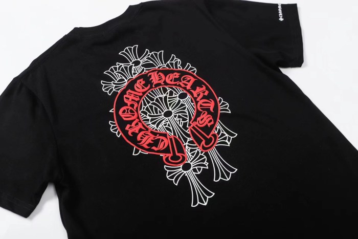 1:1 quality version red horseshoe logo tee-