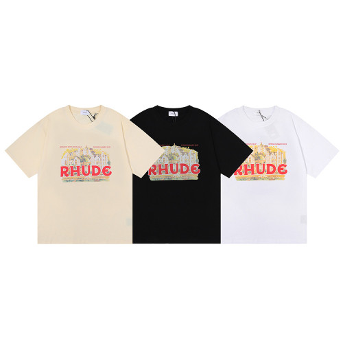 Vintage illustration print short sleeve tee 3 colors