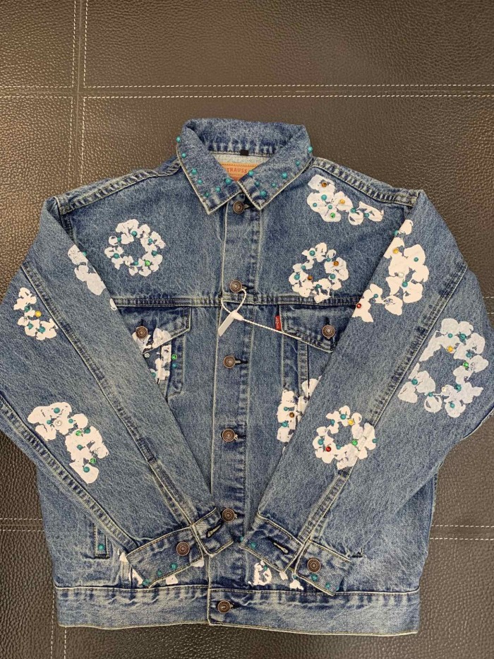 [50% Off]1:1 quality version Gemstone inlaid cottonwood denim jacket 22421751