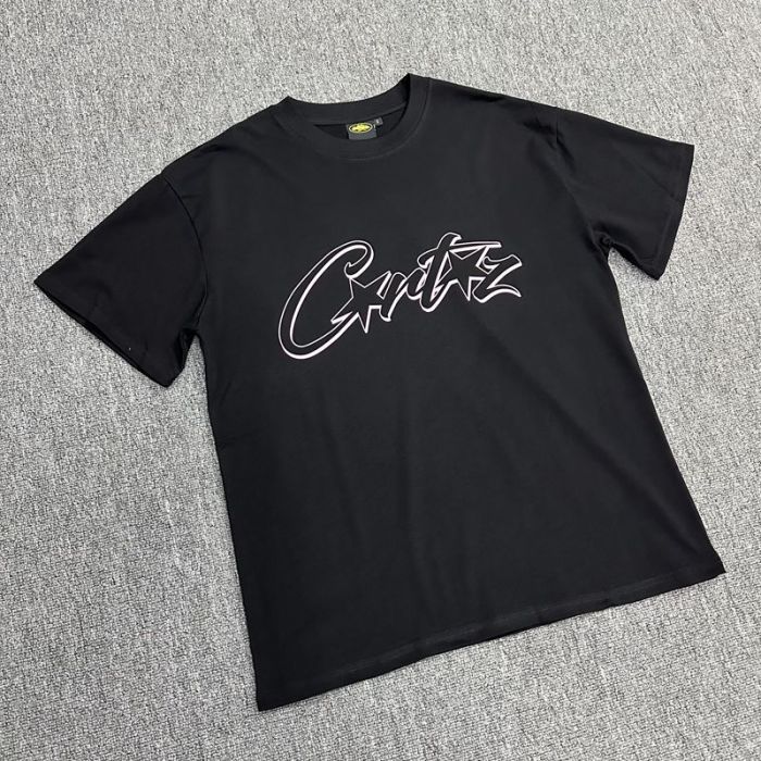 Gradient outline letter print short sleeve tee 12 colors