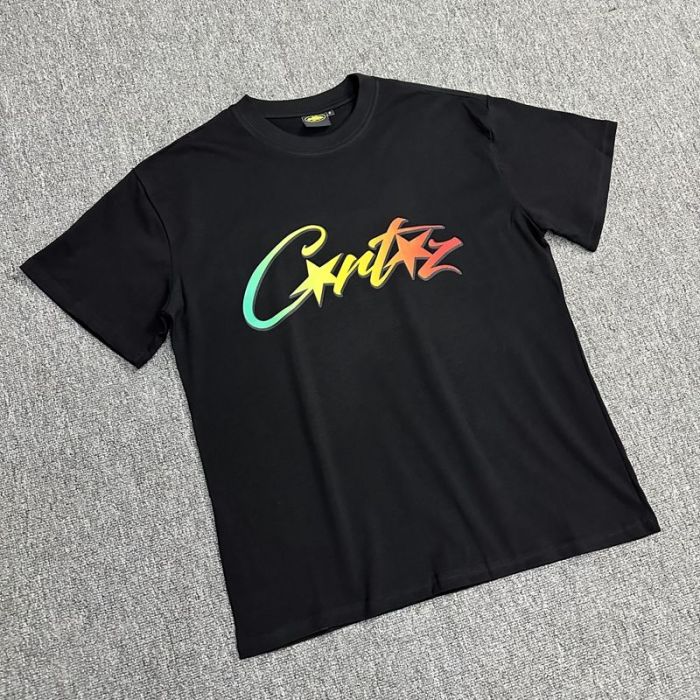 Gradient outline letter print short sleeve tee 12 colors