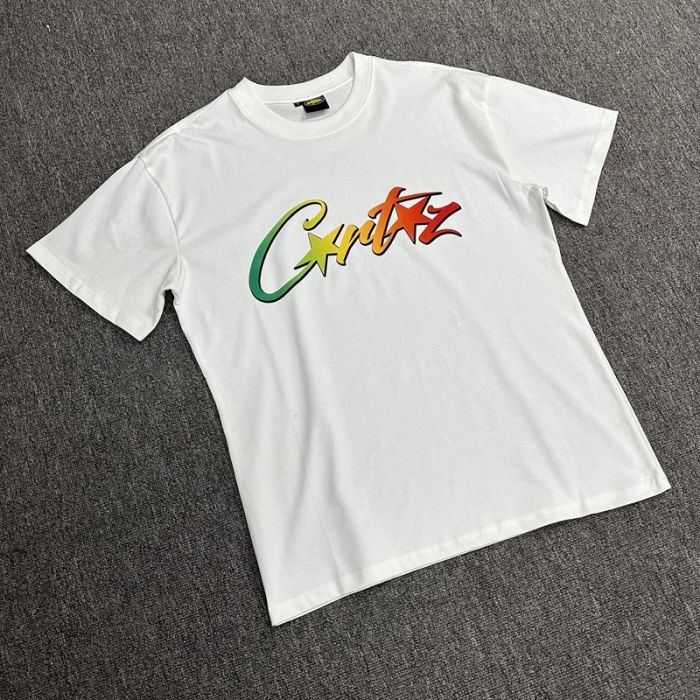 Gradient outline letter print short sleeve tee 12 colors