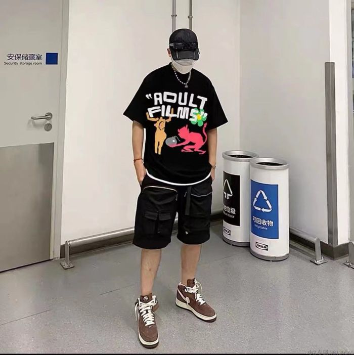 Cartoon burger villain foam short sleeve tee 5 colors