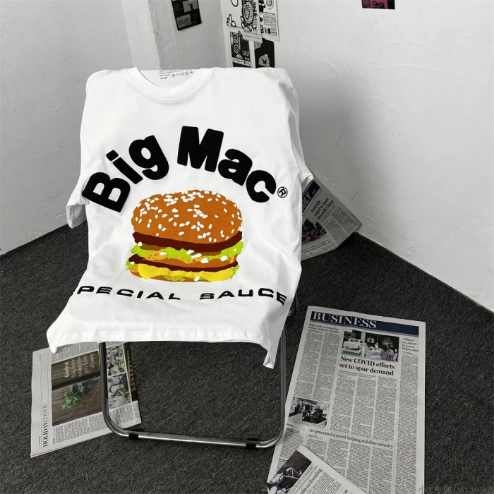Cartoon burger villain foam short sleeve tee 5 colors