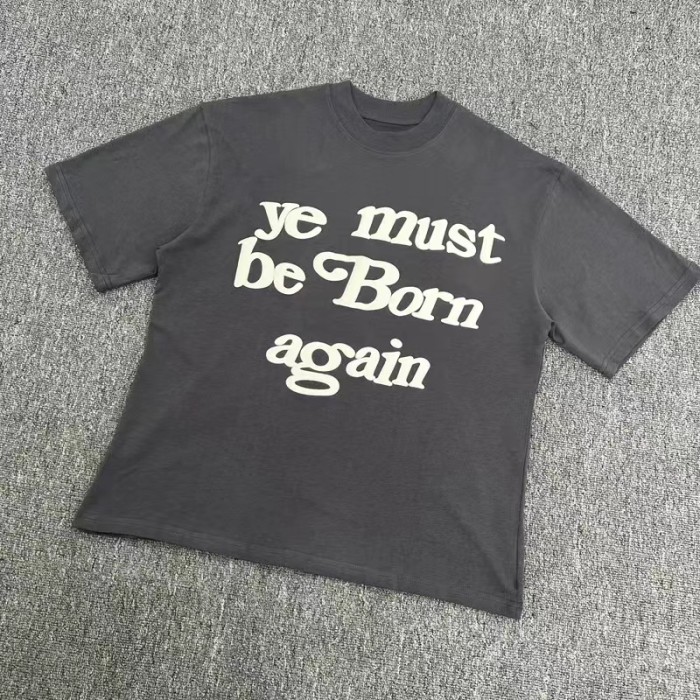 Vintage foam letter print short sleeve tee 7 colors