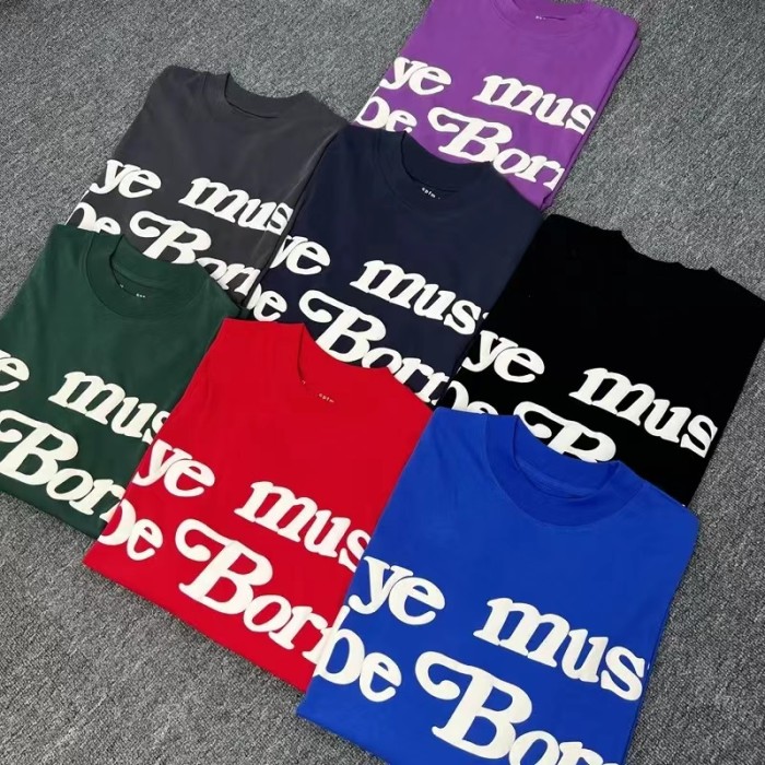 Vintage foam letter print short sleeve tee 7 colors