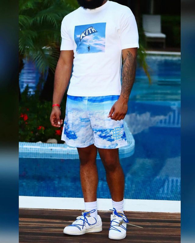  Cloud Color Breathable mesh printed shorts 3 colors