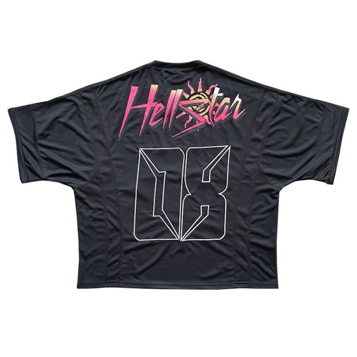 1:1 quality version Mesh Patchwork Short Sleeve Jersey T-Shirt