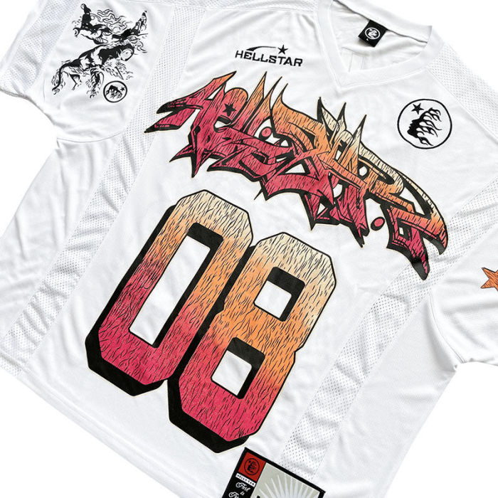 1:1 quality version Mesh Patchwork Short Sleeve Jersey T-Shirt