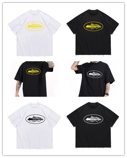 Chest island print loose tee 4 colors