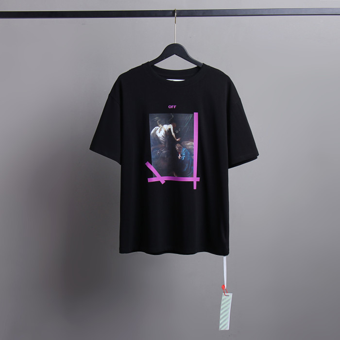 [buy more save more] [oversized version]1:1 quality version Purple Arrow Black and White tee