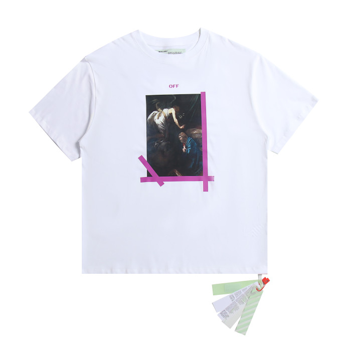 [buy more save more] [oversized version]1:1 quality version Purple Arrow Black and White tee
