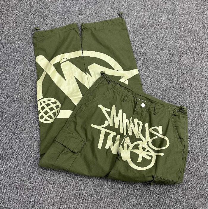 [buy more save more]1:1 quality version Cursive Bold Letter Work Pants