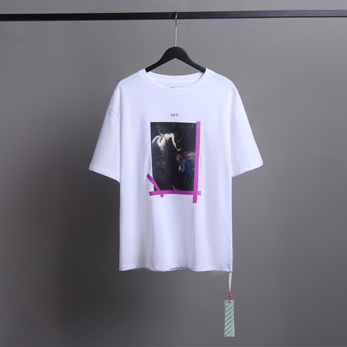 [buy more save more] [oversized version]1:1 quality version Purple Arrow Black and White tee