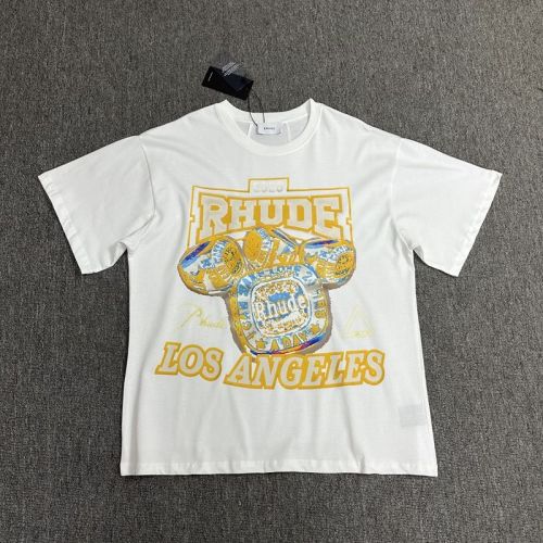 New Fun Gold Trimmed Letter Print Logo tee
