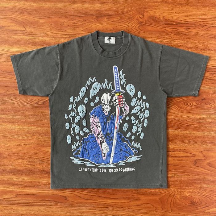 1:1 quality version Skeleton Japanese Samurai Short Sleeve T-Shirt