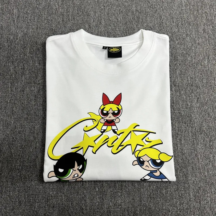 Three small cartoon character print tee