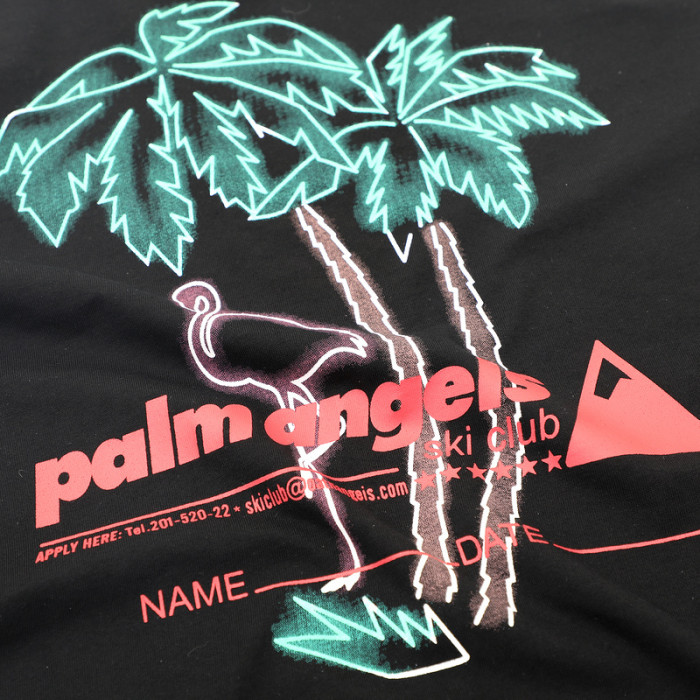 Fluorescent White Crane Coconut Print Short Sleeve
