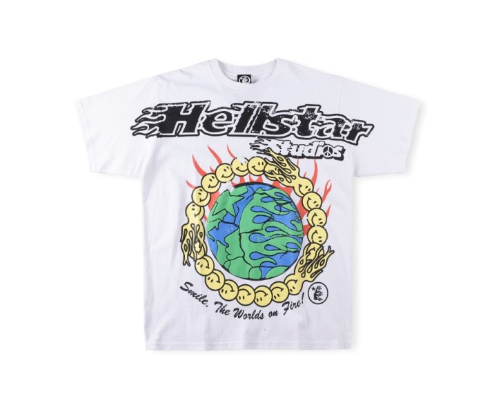 1:1 quality version Earth burning logo print tee