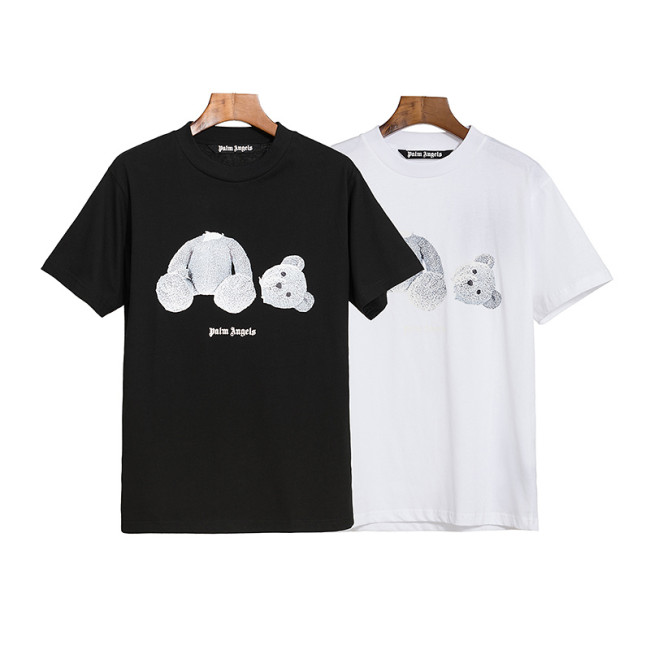 Black and White Dissolving Bear Short Sleeve
