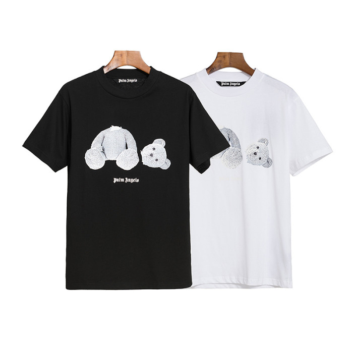 Black and White Dissolving Bear Short Sleeve