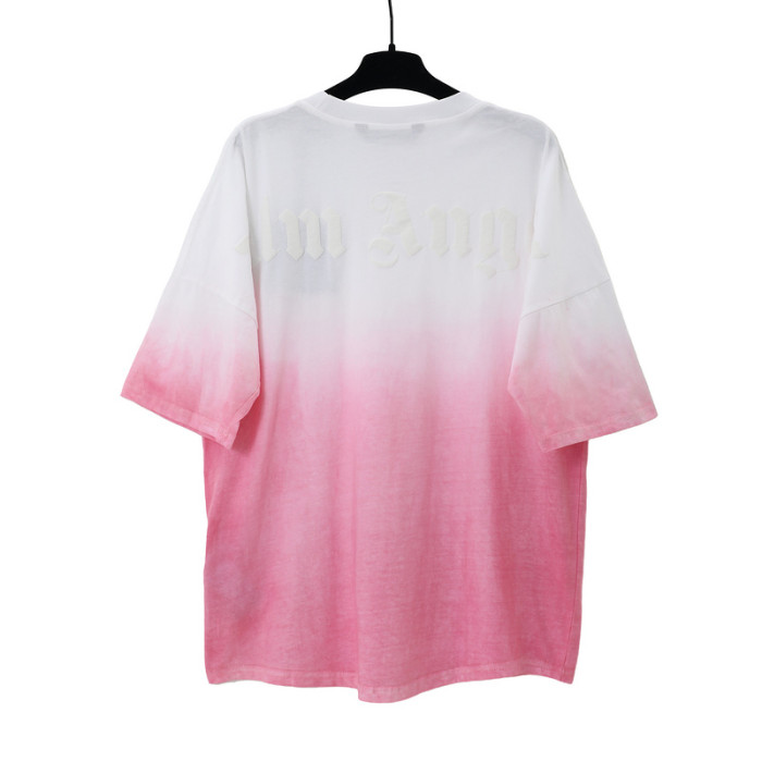 INS Style Gradient Pink Print Short Sleeve