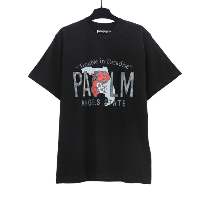 Floral Skull Camouflage Letter Print Short Sleeve Tee 2 colors