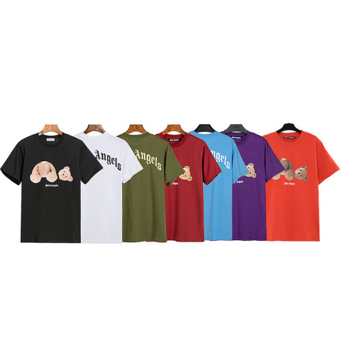 Brown Broken Bear Print Short Sleeve
