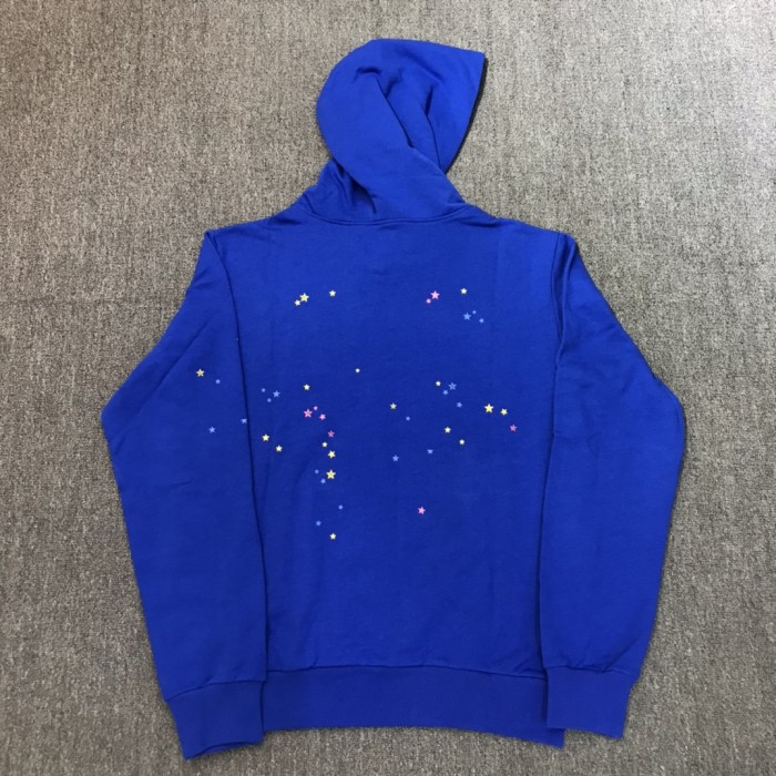 Yellow Letter Star Spiderweb Print Hoodie